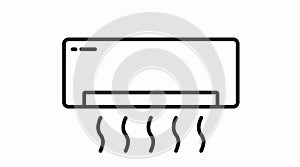 Air Conditioner Icon. Vector isolated black and white