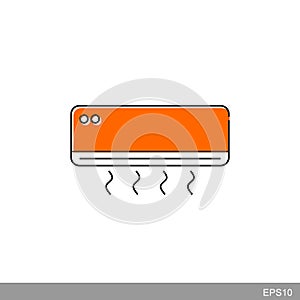 Air conditioner icon on white background.