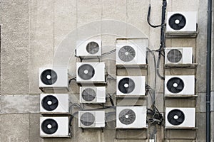 Air conditioner machines on wall