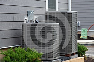 air conditioner near the house unit compressor cool fan