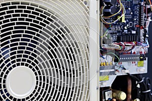 air conditioner with open electronics control unit