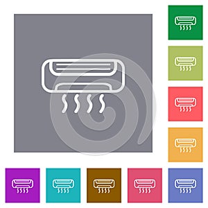 Air conditioner outline square flat icons