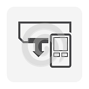 Air conditioner and remote control vector icon design.