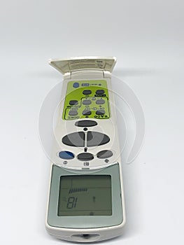 Air conditioner remote control, white background