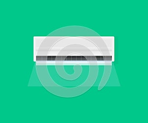 Air conditioner, split system for climate control with cold wind flows logo design. Air Conditioning System.