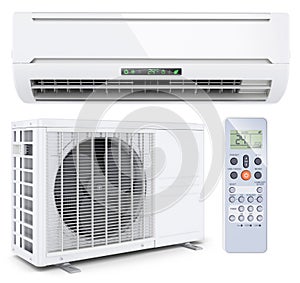 Air conditioner split system with remote controller