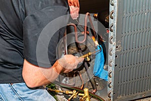 Air Conditioner Technician brazing equipment