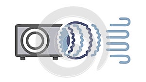 Air Conditioner Unit: Cooling Ventilation System Icon, vector design Generative AI