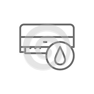 Air conditioner washing, air humidification line icon.