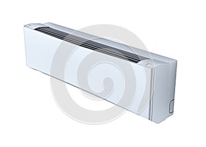 Air conditioner whithout shadow on white wall 3d