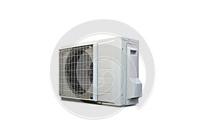 Air conditioning, air heat pump isolated on white.