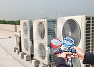 Air conditioning check service leak detection add refrigerant.