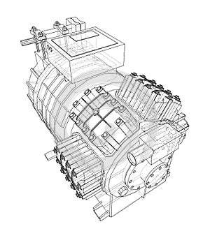 Air conditioning compressor. Vector