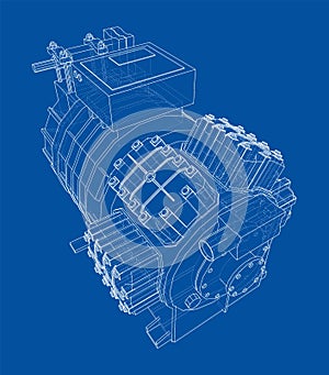 Air conditioning compressor. Vector