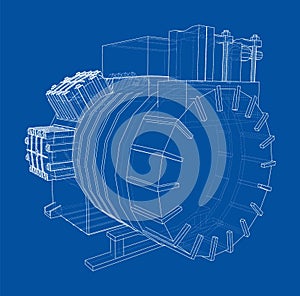 Air conditioning compressor. Vector