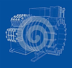 Air conditioning compressor. Vector