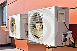 Air conditioning devices on the wall