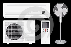 Air conditioning and fan