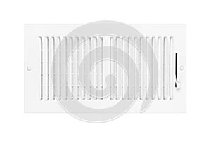 Air conditioning and heating vent on white