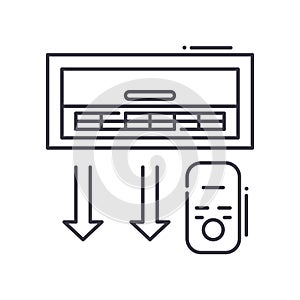 Air conditioning icon, linear isolated illustration, thin line vector, web design sign, outline concept symbol with