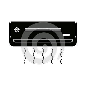 Air conditioning icon. Vector illustration of conditioner isolated on white background.