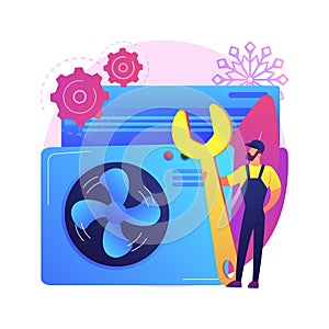 Air conditioning and refrigeration services abstract concept vector illustration.