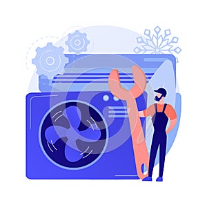 Air conditioning and refrigeration services abstract concept vector illustration.