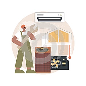 Air conditioning and refrigeration services abstract concept vector illustration.