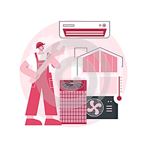 Air conditioning and refrigeration services abstract concept vector illustration.