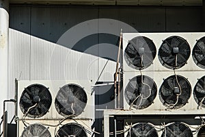 Air conditioning and refrigeretion system outside units - compressors and condensers.