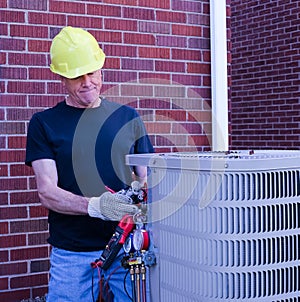 Air Conditioning Repairman Services HVAC Unit.