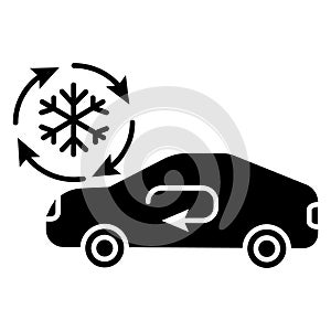 Air conditioning service - car icon, vector illustration, black sign on isolated background