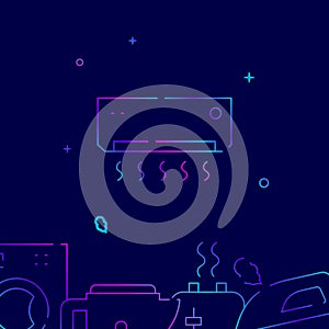 Air conditioning, split system gradient line icon, vector illustration