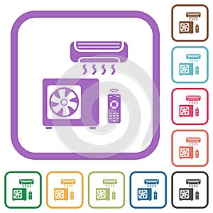 Air conditioning system simple icons