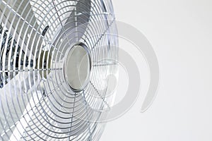 Air cooler chrome Metal fan on a white background