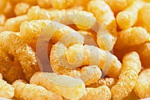 Air corn sticks closeup background