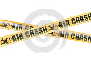 Air Crash Caution Barrier Tapes, 3D rendering