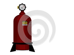 Air cylinder on white background
