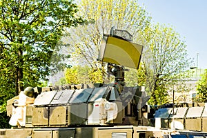 Air defense radars of military mobile antiaircraft modern systems photo