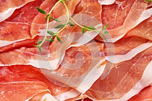 Air dried ham with thyme photo