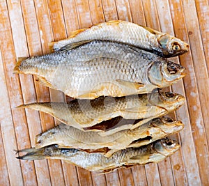 Air-dried salted gutted fish roach