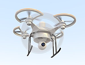 Air drone with camera flying in the sky