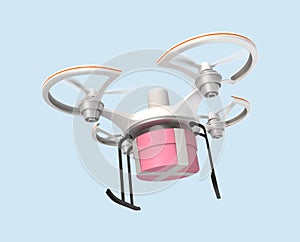 Air drone with gift package in the sky