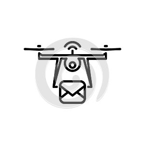 Air drone icon simple flat vector illustration