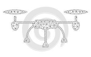 Air Drone Polygonal Frame Vector Mesh Illustration