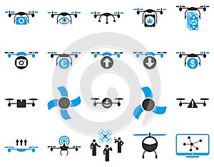 Air drone and quadcopter tool icons