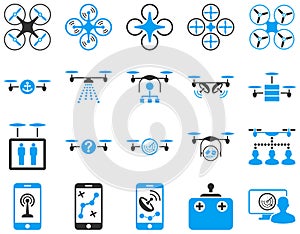 Air drone and quadcopter tool icons