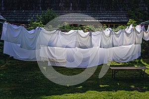 Air drying in garden