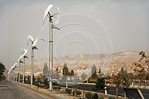 Air Energy Generators With Solar Panel On Street Lights