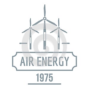 Air energy logo, simple gray style